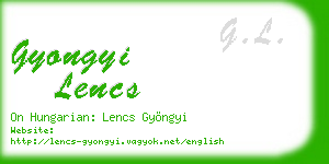 gyongyi lencs business card