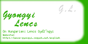 gyongyi lencs business card